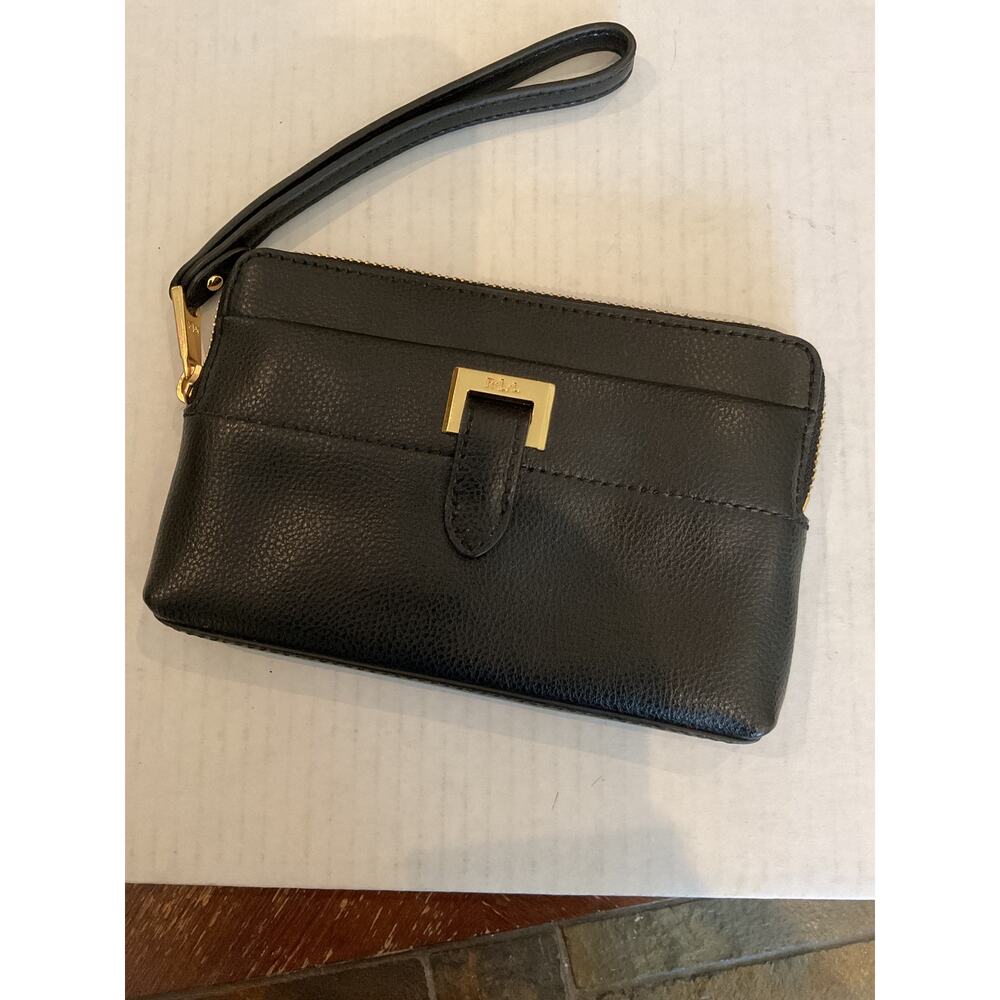 Lauren Ralph Lauren - Black Pebbled leather Wristlet